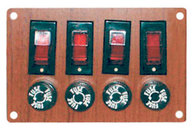 Фото Панель выключателей, 4 клавиши, 4 предохранителя, черная