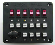 Фото Панель выключателей c 6 клавишами, 10 предохранителями и гнездом под малый штекер