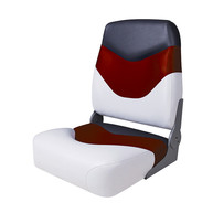 Фото Сиденье мягкое складное premium high back boat seat, бело-красное